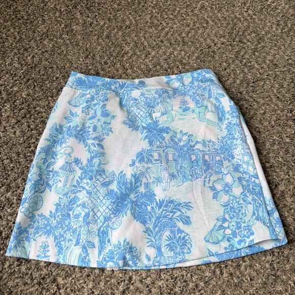 LILLY PULITZER SIZE 2 LUXLETIC DAPHNE SKORT TOILE ME ABOUT IT Blue UPF 50+ New - Picture 4 of 7